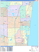 Fort Lauderdale  Wall Map Color Cast Style